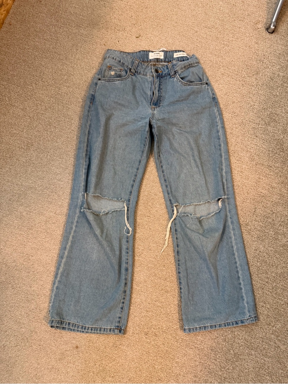 Cotton On Light Blue Distressed Flare Jeans - Women